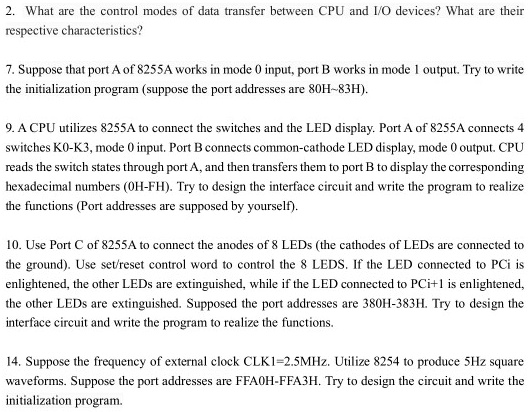 SOLVED: Answer based on Microprocessor 8086. 2. What are the control ...