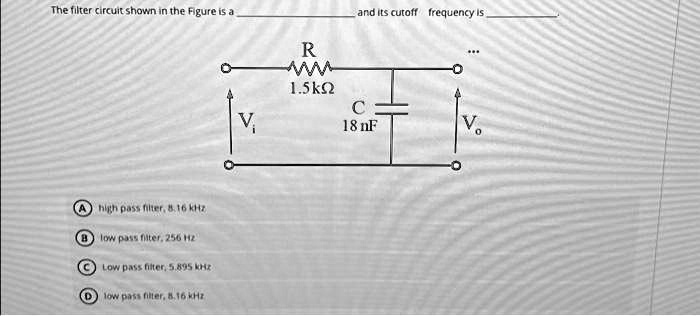 The filter circuit shown in the Figure is a and its cutoff frequency is ...