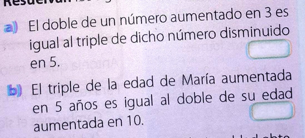 el doble de un numero aumenta en 3 es igual al triple al doble de dicho