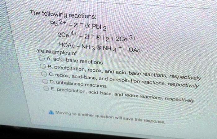 the following rreactions pb 2 21 5 pbll 2 2ce 4 21782 2ce 3 hoac nh 3
