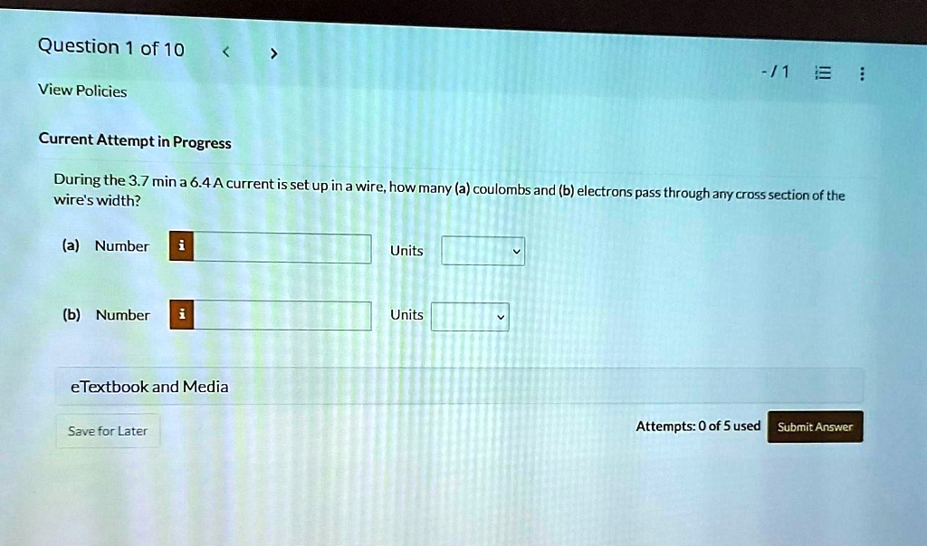 SOLVED: During the 3.7 min, a 6.4 A current is set up in a wire. How ...