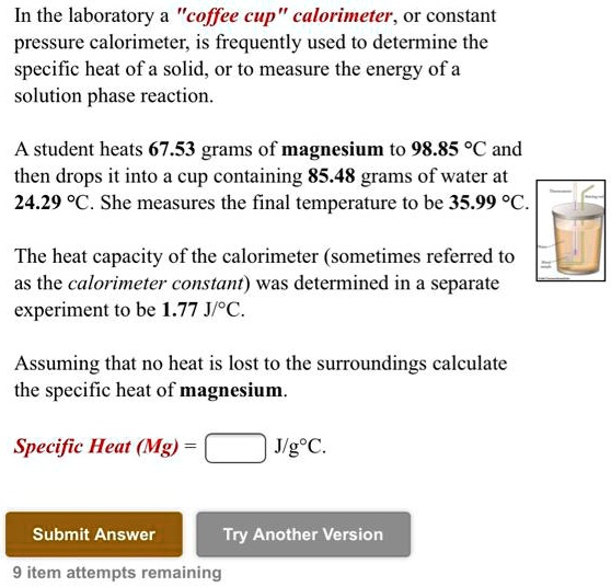 SOLVEDIn the laboratory "coffee cup' calorimeter , Or constant