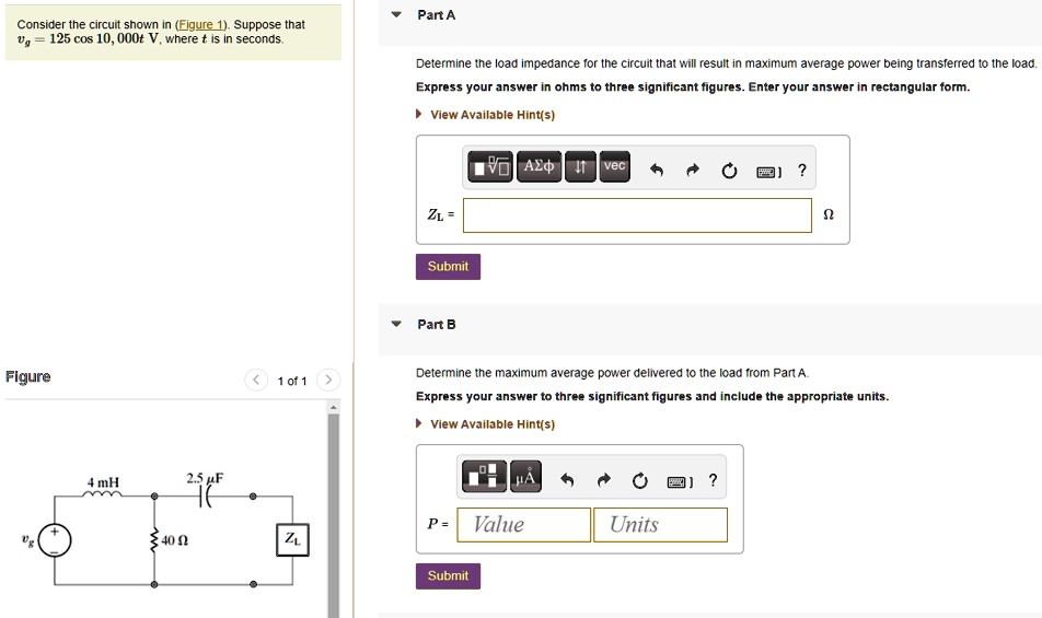 SOLVED: Consider the circuit shown in Figure 1. Suppose that g = 125 ...