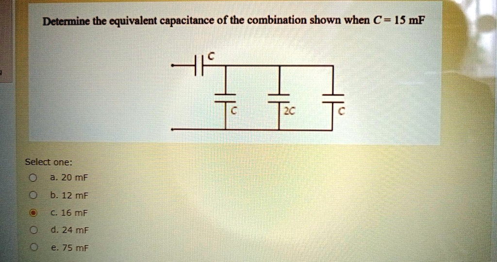 SOLVED: Determine the equivalent capacitance of the combination