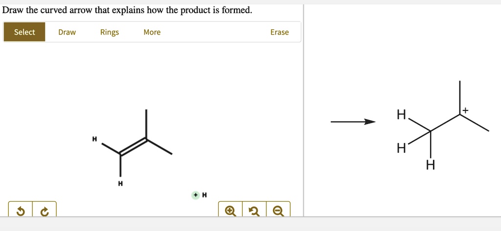 draw the curved arrow that explains how the product is formed select ...