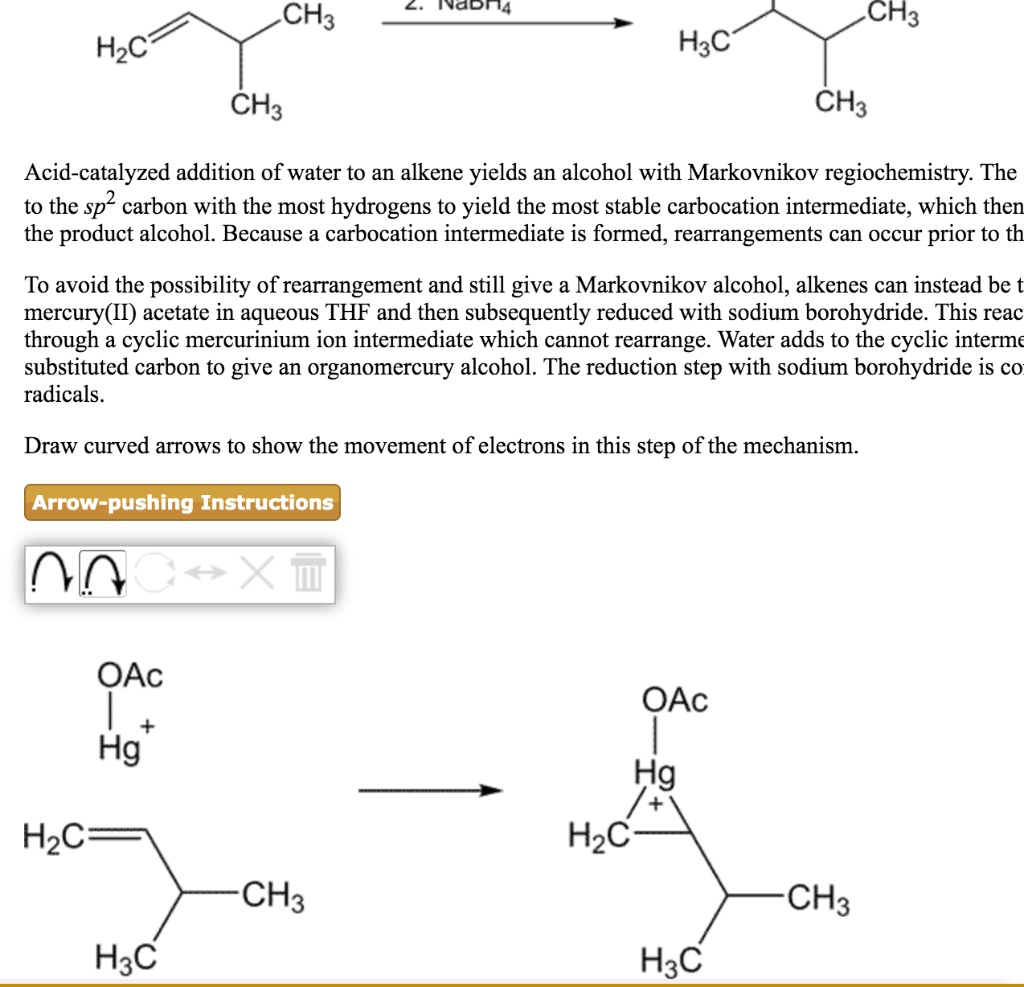 Solved Ch3 Tvadna Ch3 Hzc H3c Ch3 Ch3 Acid Catalyzed Addition Of Water To An Alkene Yields An 8116