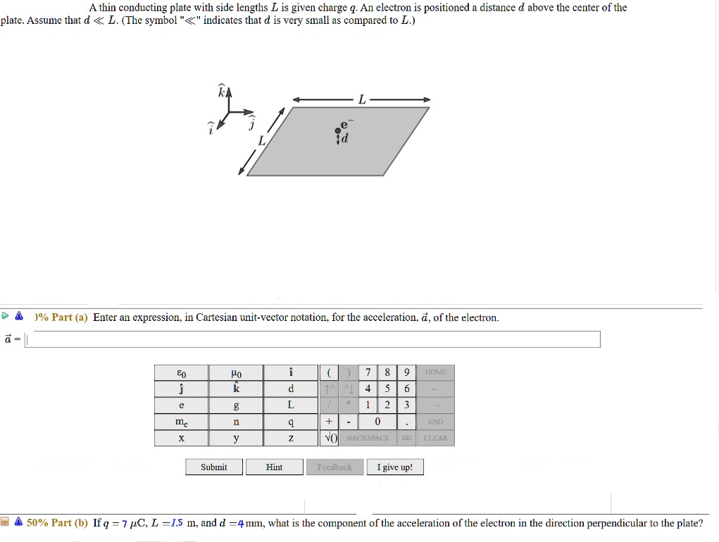 a thin conducting plate with side lengths l is given charge q an ...