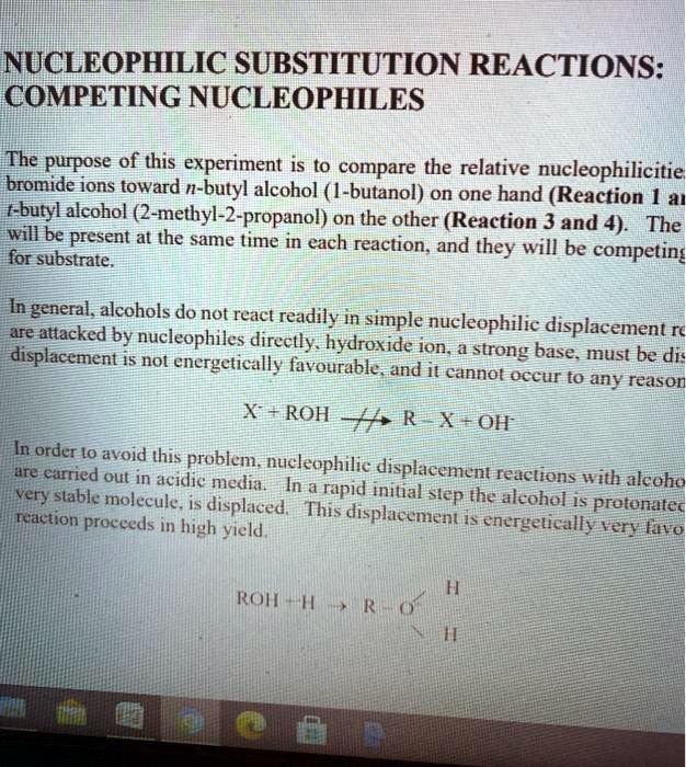 SOLVED: NUCLEOPHILIC SUBSTITUTION REACTIONS: COMPETING NUCLEOPHILES ...