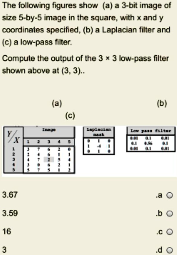 SOLVED: The following figures show (a) a 3-bit image of size 5-by-5 ...
