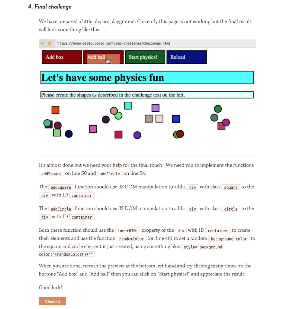 4. Final challenge We have prepared a little physics playground ...