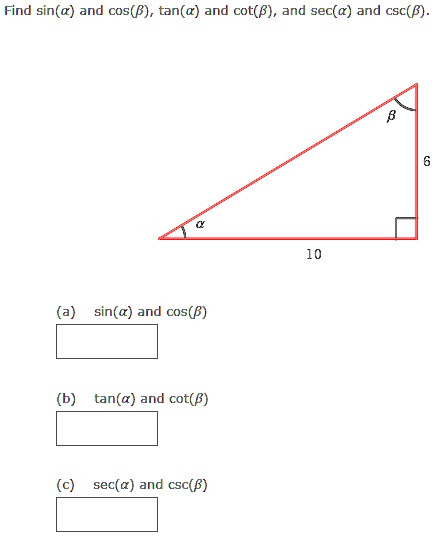 Find sin(a) and cos(8), tan(a) and cot(B), and sec(a)… - SolvedLib