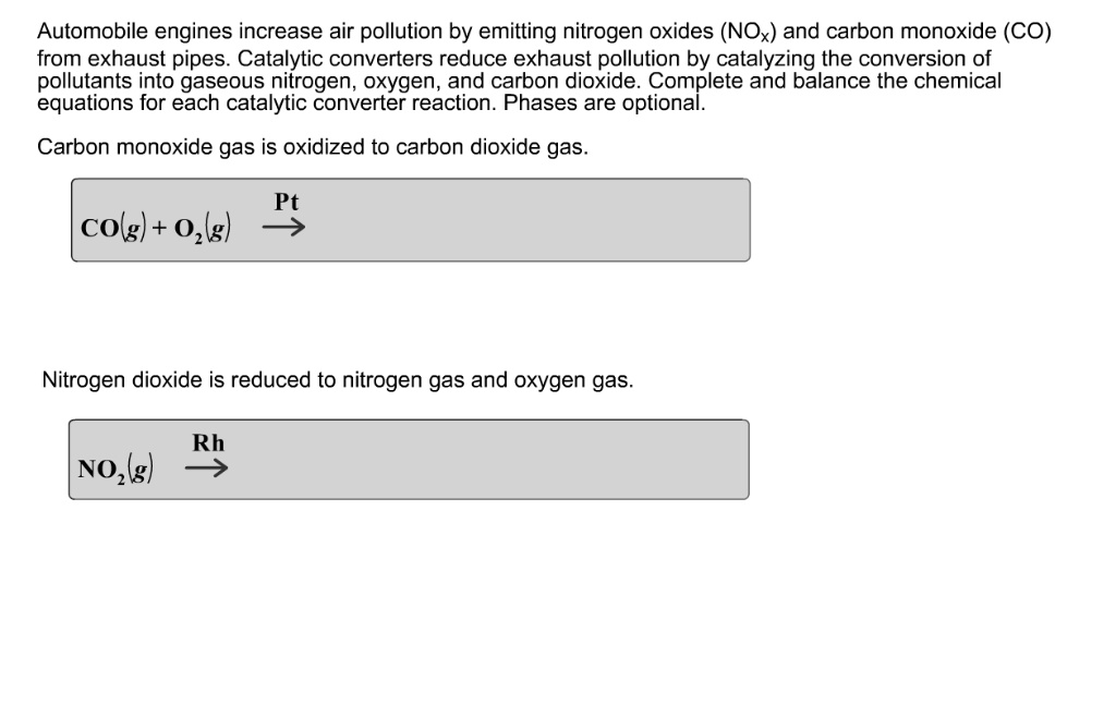 SOLVED Automobile engines increase air pollution by emitting nitrogen