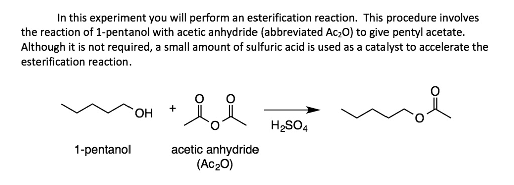 Solved In This Experiment You Will Perform An Esterification Reaction This Procedure Involves 1141