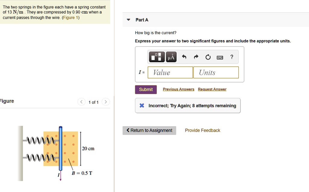 the two springs in the figure each have spring constant of 13 nm they ...