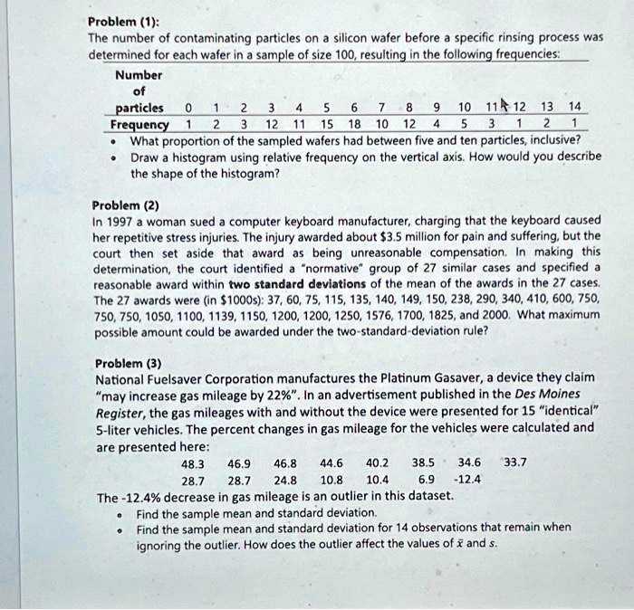 SOLVED Problem (1) The number of contaminating particles on a silicon