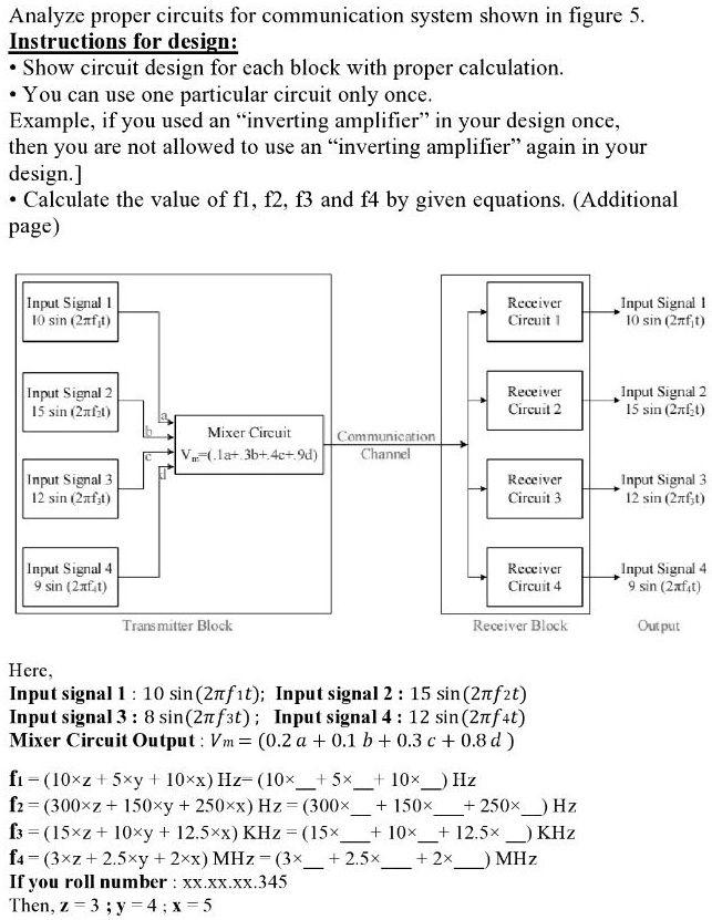SOLVED Question 2) A communication system transmits multiple signals