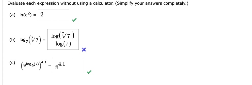 Solved 'Evaluate each expression without using a calculator