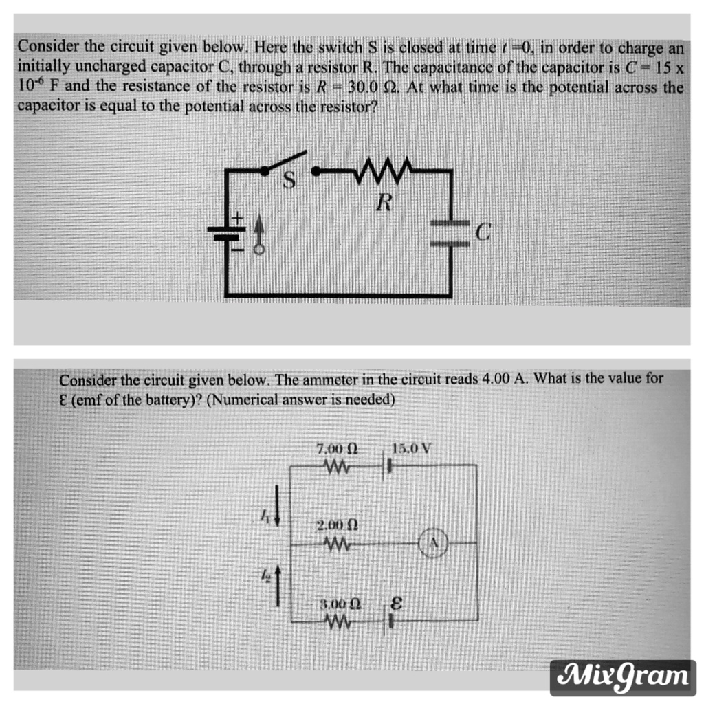 Solved Consider The Circuit Given Below Here The Switch S Is Closed