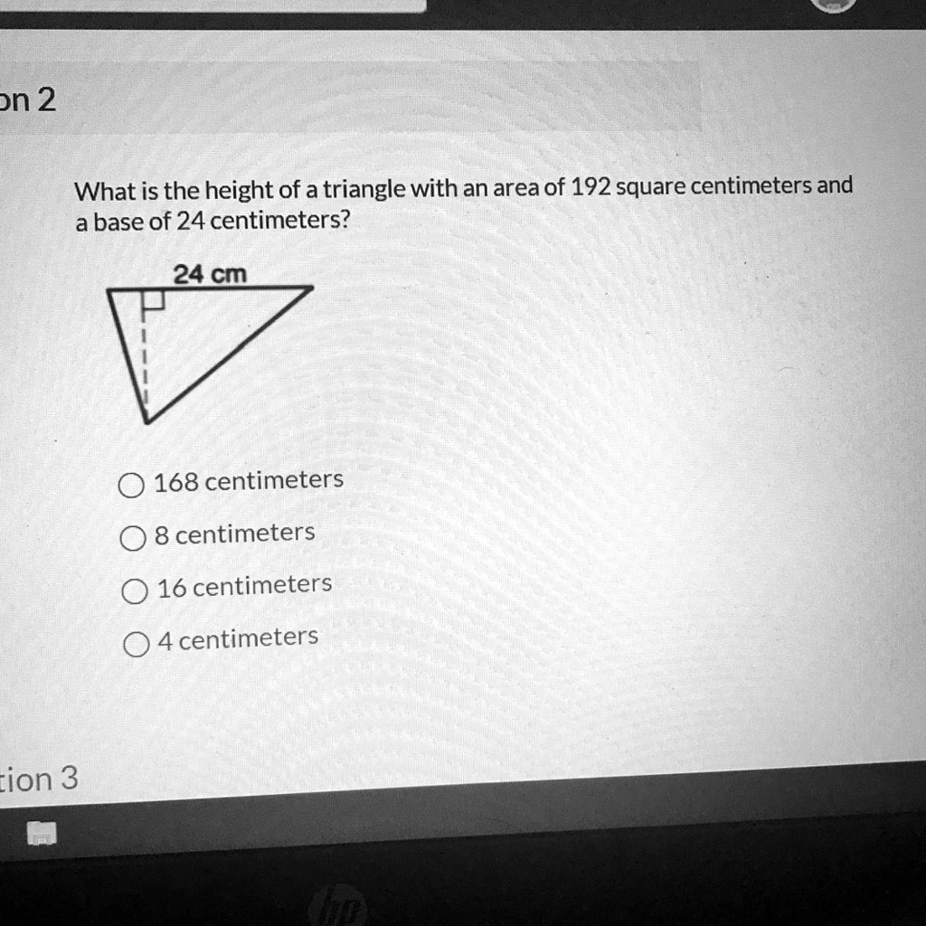 solved-what-is-the-height-of-a-triangle-with-an-area-of-192-square