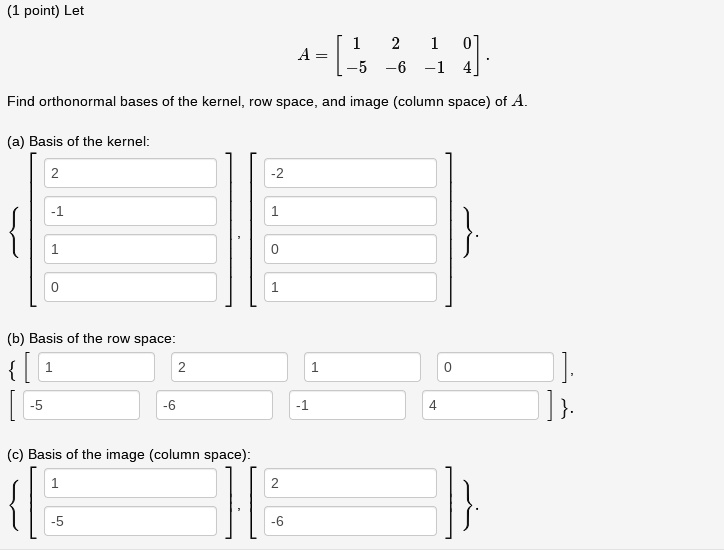 SOLVED point Let A 5 9. 6 Find orthonormal bases of the