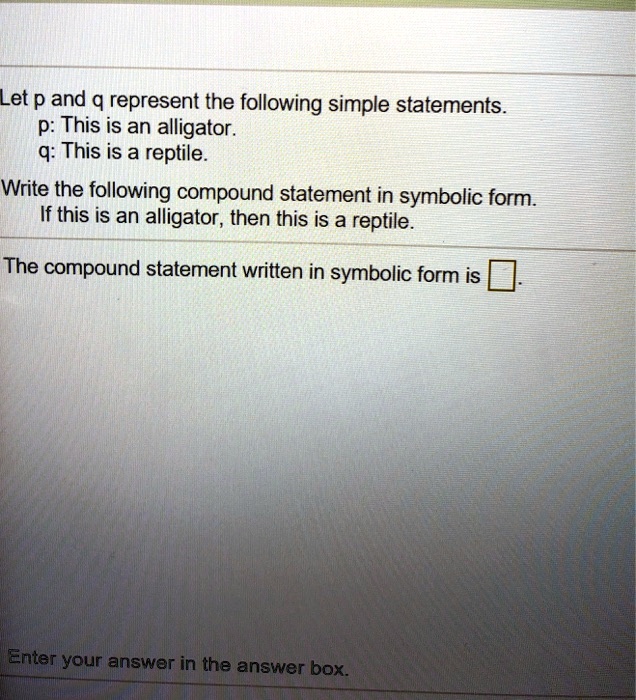 Solved Let p and q represent the following simple