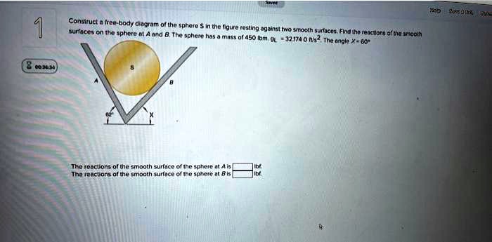 SOLVED: Construct A Free-body Diagram Of The Sphere S In The Figure ...