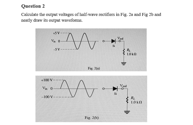SOLVED Question 2 Calculate the output voltages of halfwave