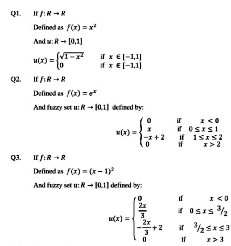 Solved Ql F F R R Defined 1s F R X And U R 0 1 If E 1 U R T7 Il E 1 I F R R Delined Us F 6x E