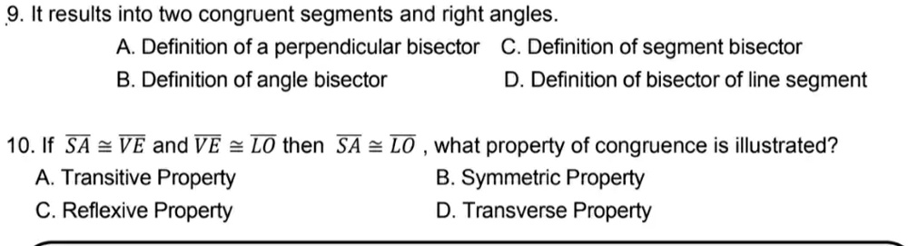 Symmetric Property Of Congruence Line Segment
