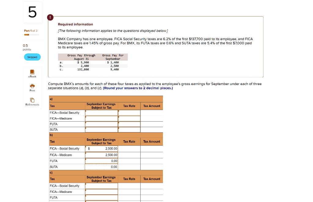 Solved Bmx Company Has One Employee Fica Social Security Taxes Are Of The First