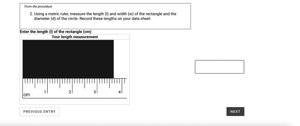 From the procedure 2. Using a metric ruler, measure the length (l) and ...