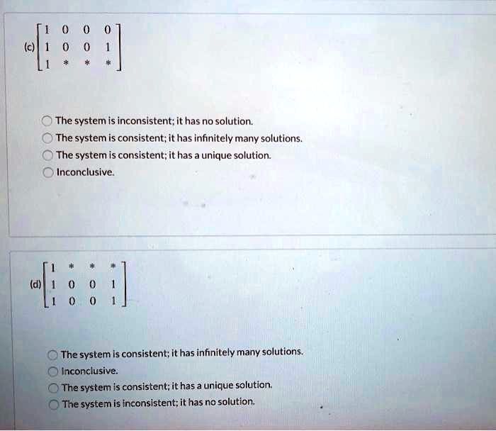 SOLVED: The system is inconsistent;it has no solution: The system is ...