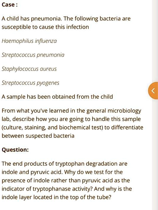 SOLVED A child has pneumonia. The following bacteria are susceptible