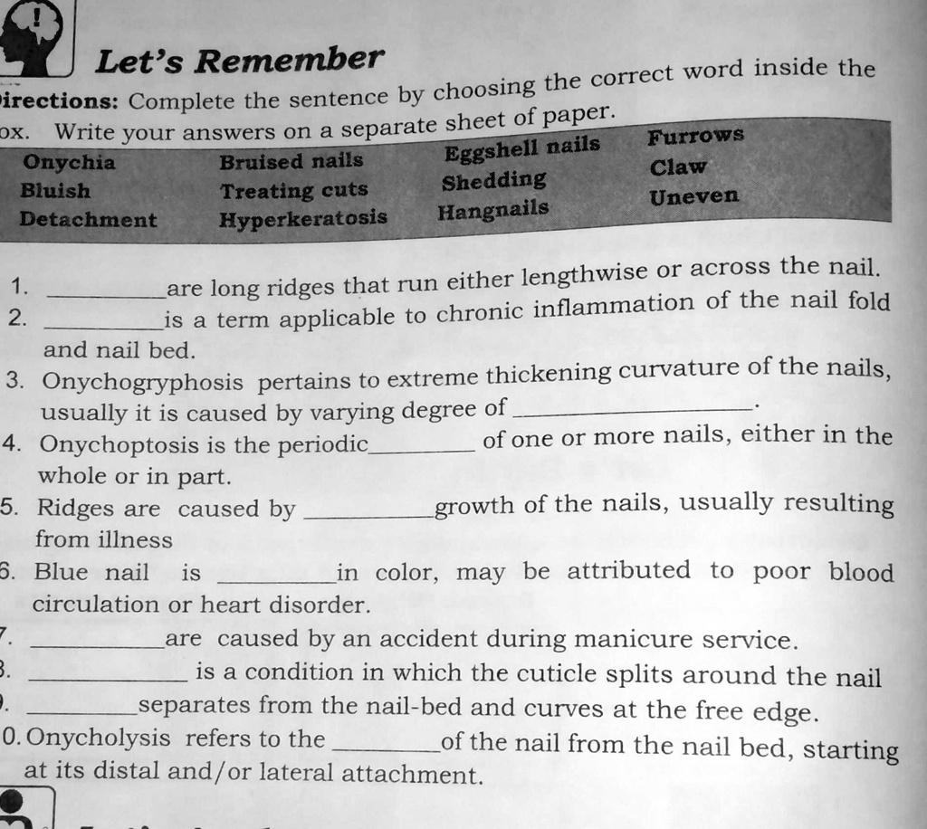 SOLVED"Pasagot po bg tana thanks Let's Remember correct word inside