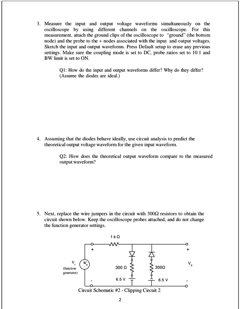 SOLVED: Measure the input and output voltage waveforms simultaneously ...