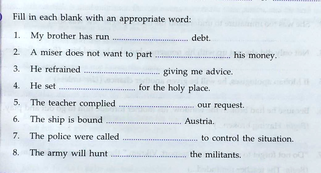 fill in the blanks with appropriate words 55217