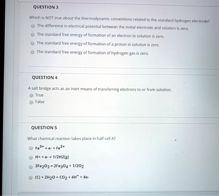 SOLVED: QUESTION 3 Which is NOT true about the thermodynamlc ...