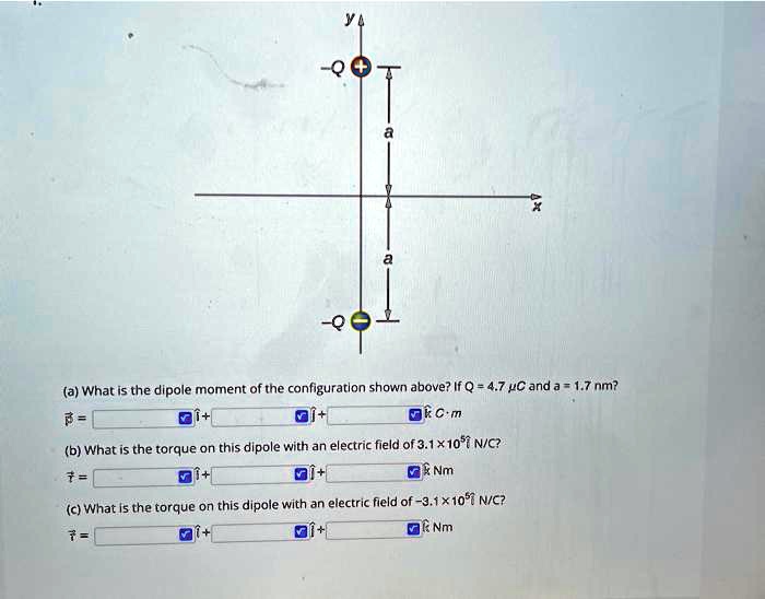 y-Q +Qaa(a) What is the dipole moment of the configuration shown above ...