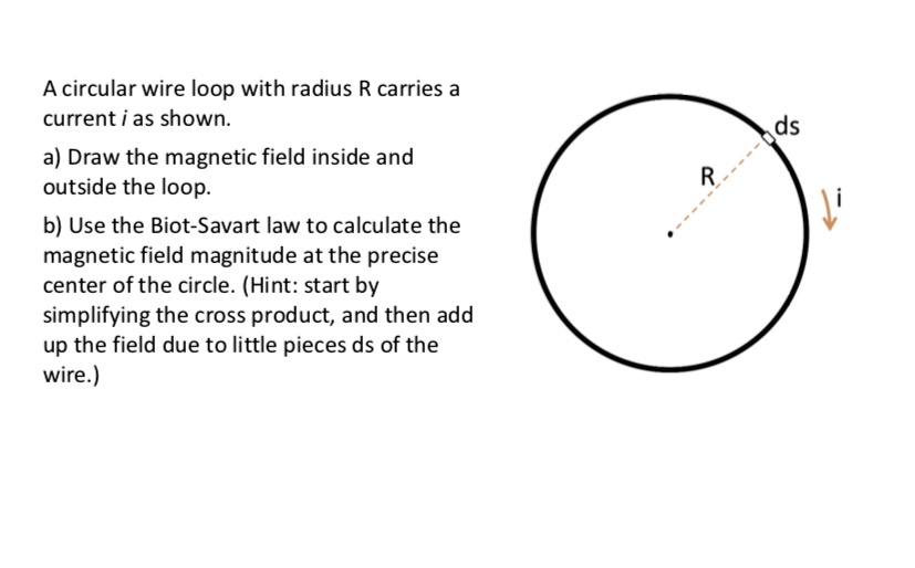 SOLVED A circular wire loop with radius R carries a current ias shown