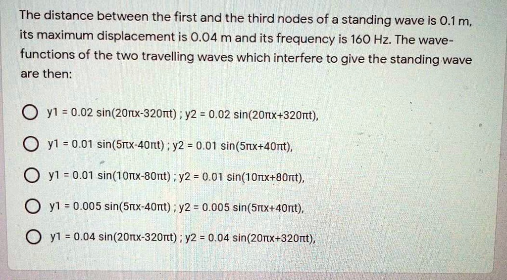 SOLVED: The distance between the first and the third nodes of a ...