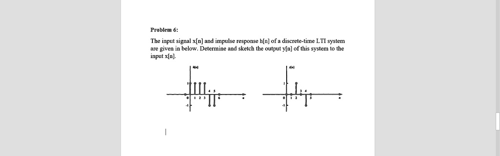 Solved Problem 6 The Input Signal X[n] And Impulse Response H[n] Of A