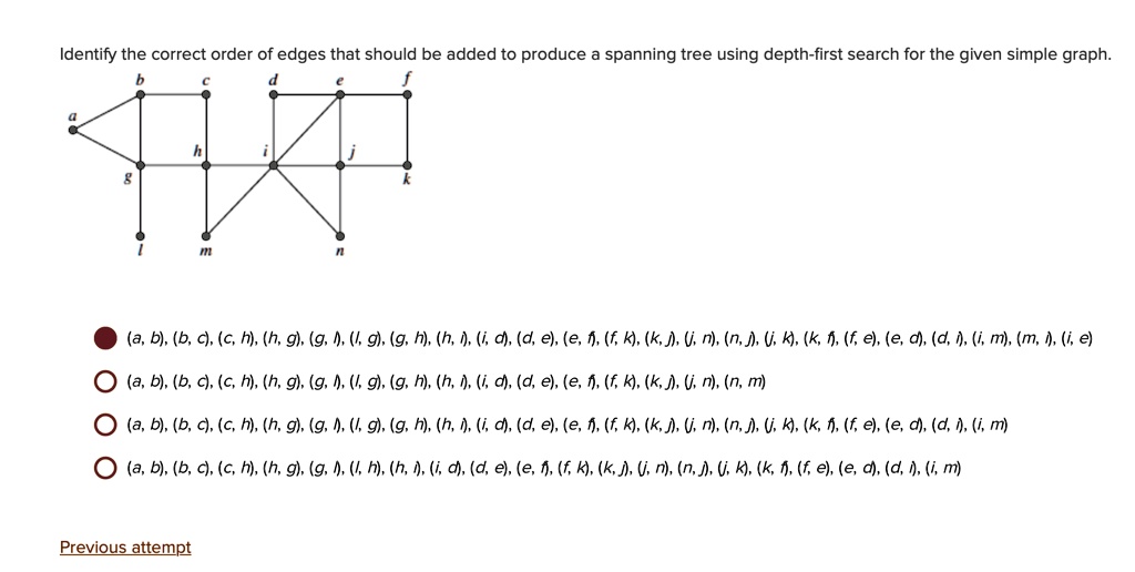 Use depth-first search to produce a spanning tree for the given