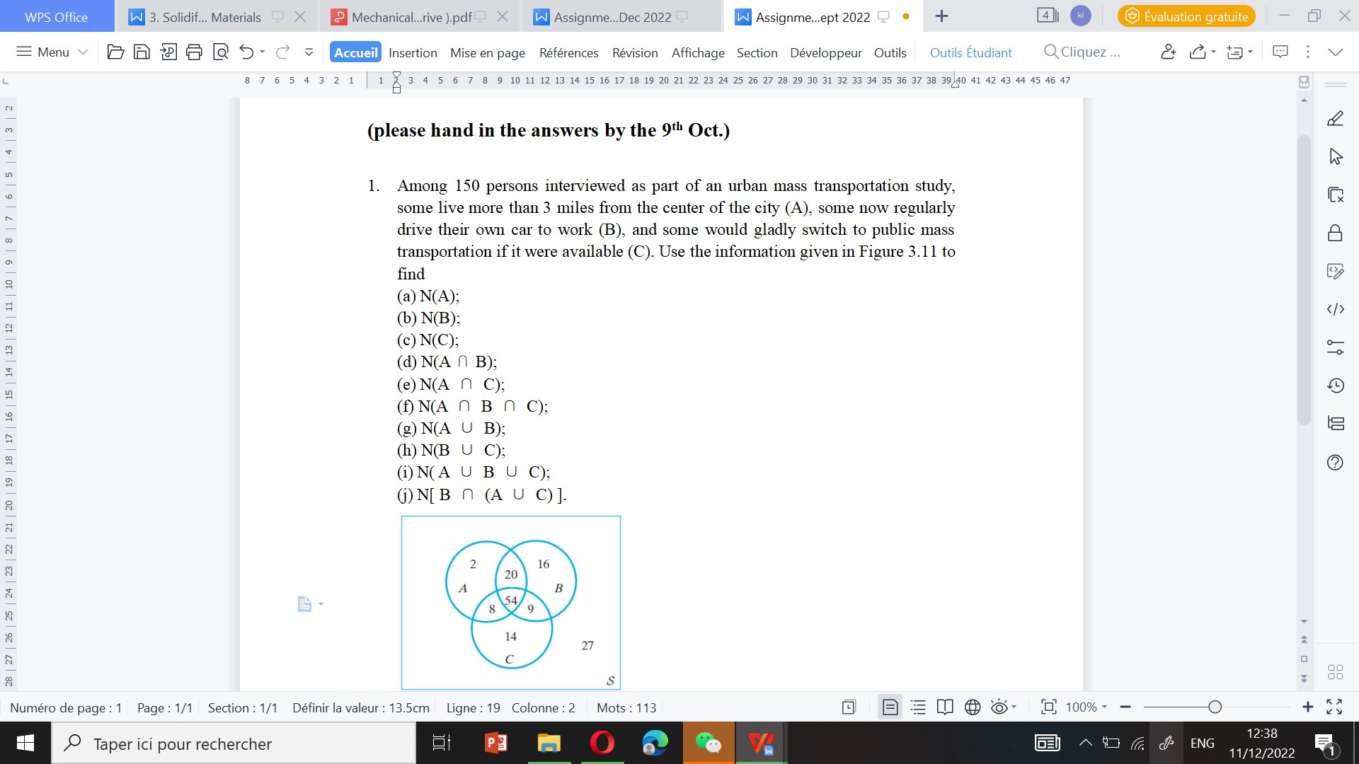 SOLVED: (please Hand In The Answers By The 9^th Oct.) 1. Among 150 ...