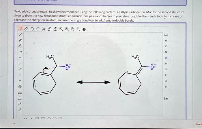 SOLVED: given to draw the new resonance structure.Include lone pairs ...