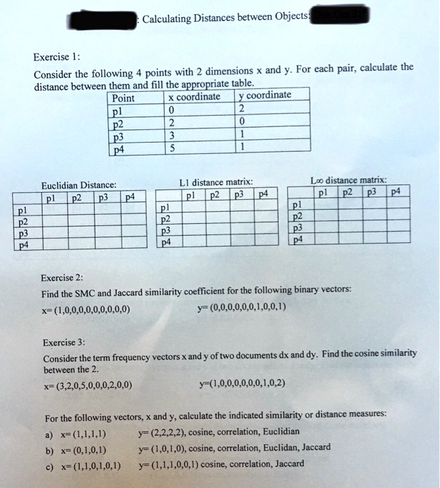 SOLVED Text Calculating Distances between Objects Exercise 1 For