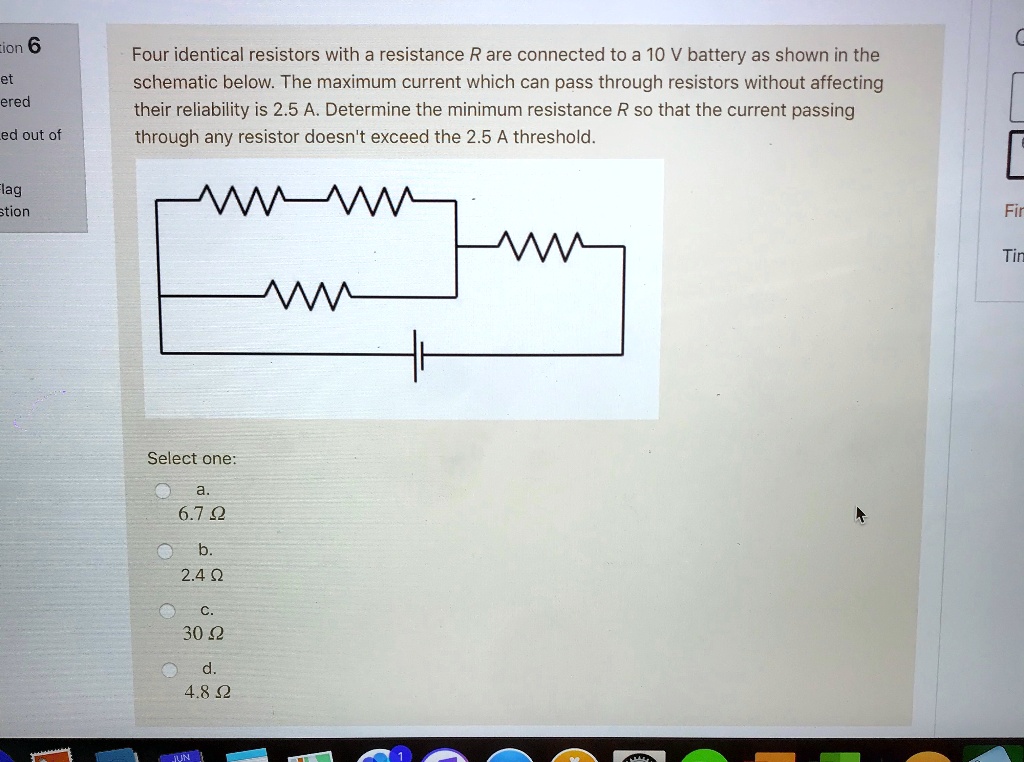 SOLVED ion 6 Four identical resistors with a resistance R are