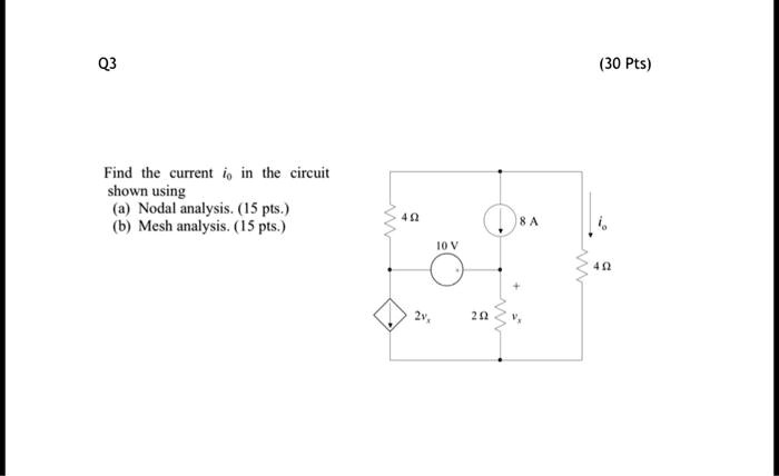 Solved Find The Current I0 In The Circuit Shown Using Nodal Analysis