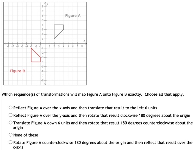 SOLVED: Figure Figure Which sequence(s) of transformations will map ...