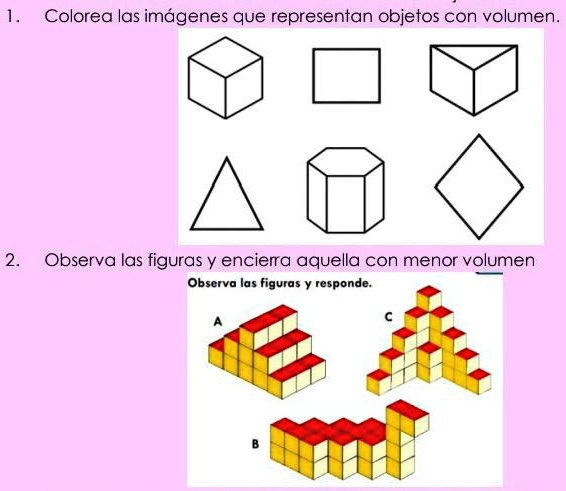 Solved 1colorea Las Imágenes Que Representan Objetos Con Volumen 2observa Las Figuras Y 5949