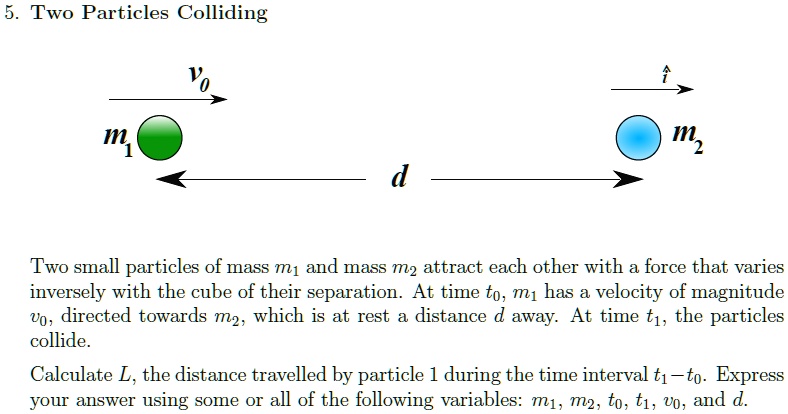 SOLVED: Two Particles Colliding mz Two small particles of mass 71 and ...